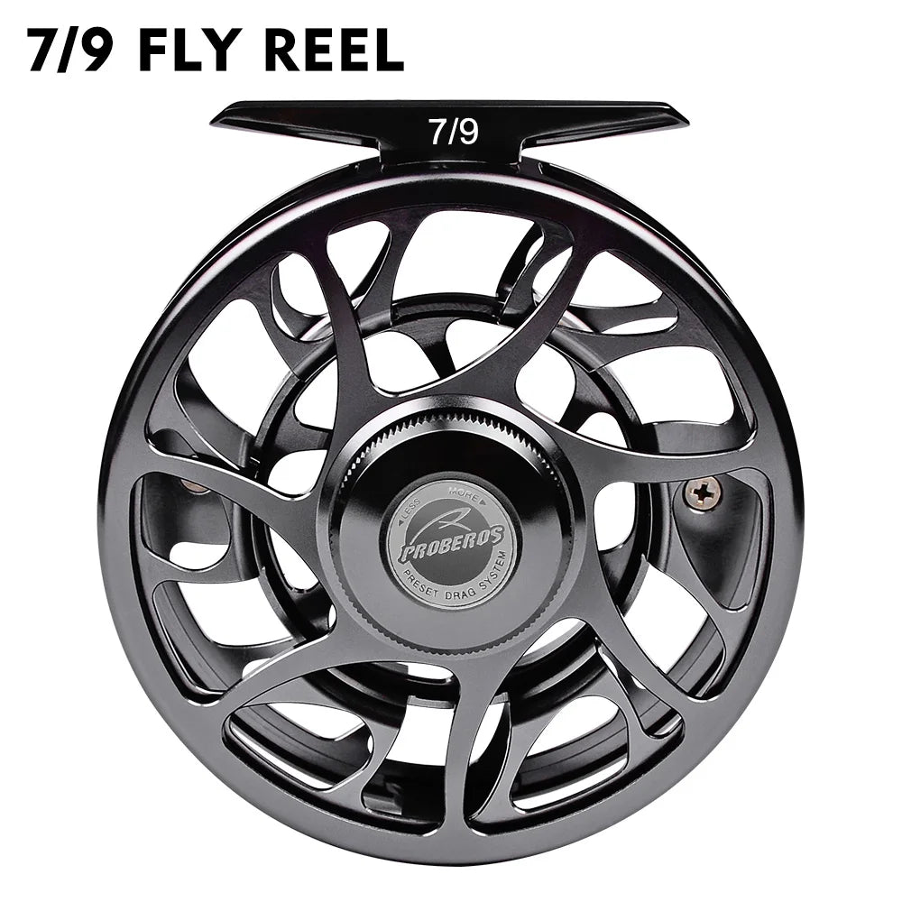 PROBEROS 3+1BB Fly Fishing Wheel 3/4-5/6-7/8 WT Fly Fishing Reel Aluminum Fly Reel CNC Machine Cut Large Arbor Die Casting