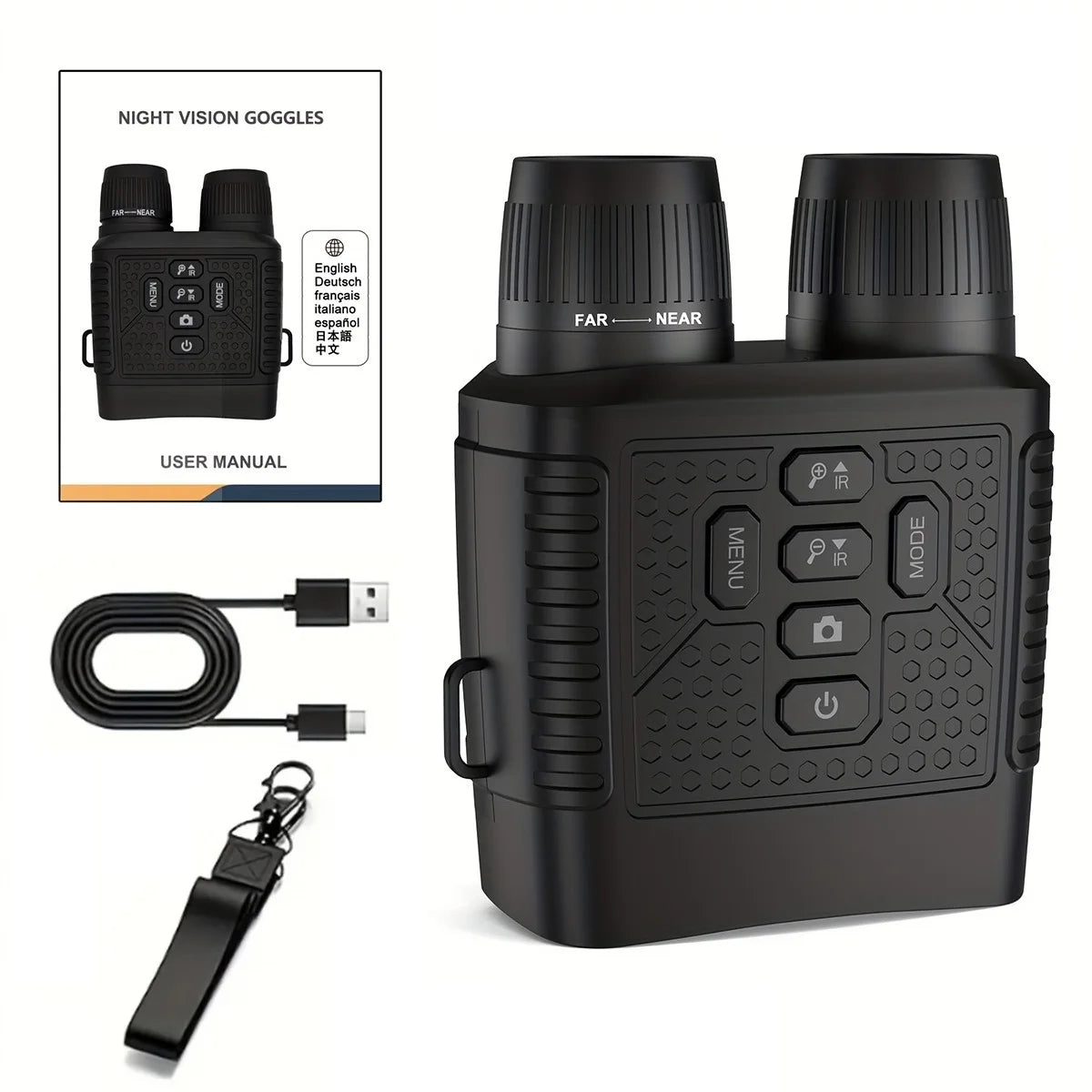 2.5K Digital Night Vision Monocular Camera 6X Digital Zoom Infrared Night Vision Goggles 800M Long Range View Rechargeable Night Vision Scope for Hunting Camping Wildlife Observation Security Surveillance