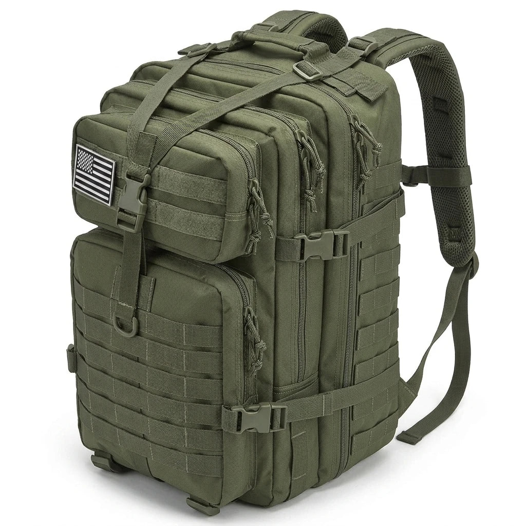 45L Tactical Hunting Backpack Molle Camo Water Resistant Outdoor Field Bag Camping Hiking Trekking Bushcraft Survival Bug Out Bag Large Capacity Rucksack Daypack Men Women Hunters Durable Wear Resistant Heavy Duty Multi Pocke