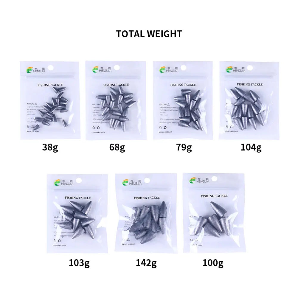Bullet Shape Texas Rig Metal Sinker 1.75G -21G Fishing Weight Sinker Fishing Accessories All For Fishing