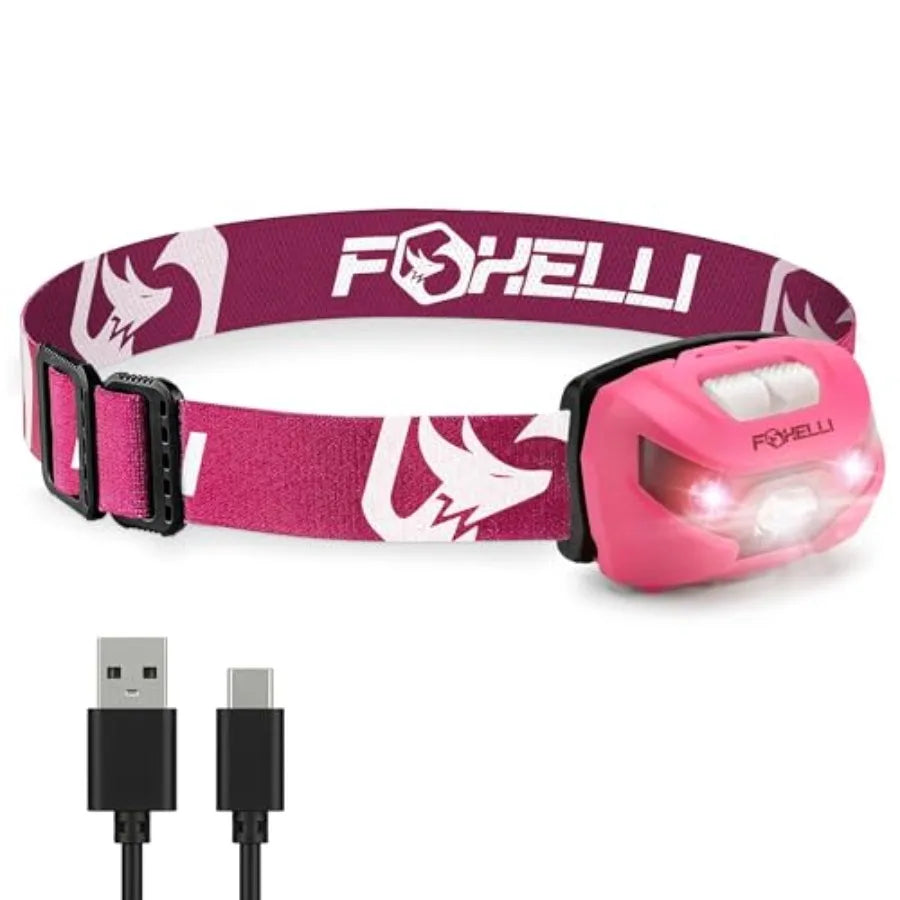 USB-C Rechargeable LED Headlamp Super Bright, Lightweight Head Lamp for Running, Camping, Hiking and Work Comfortable Fit for A