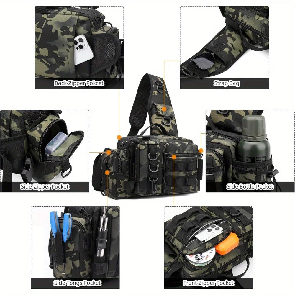 Fishing Tackle Backpack Fishing Waist Bag  Fishing Tackle Shoulder Bag,