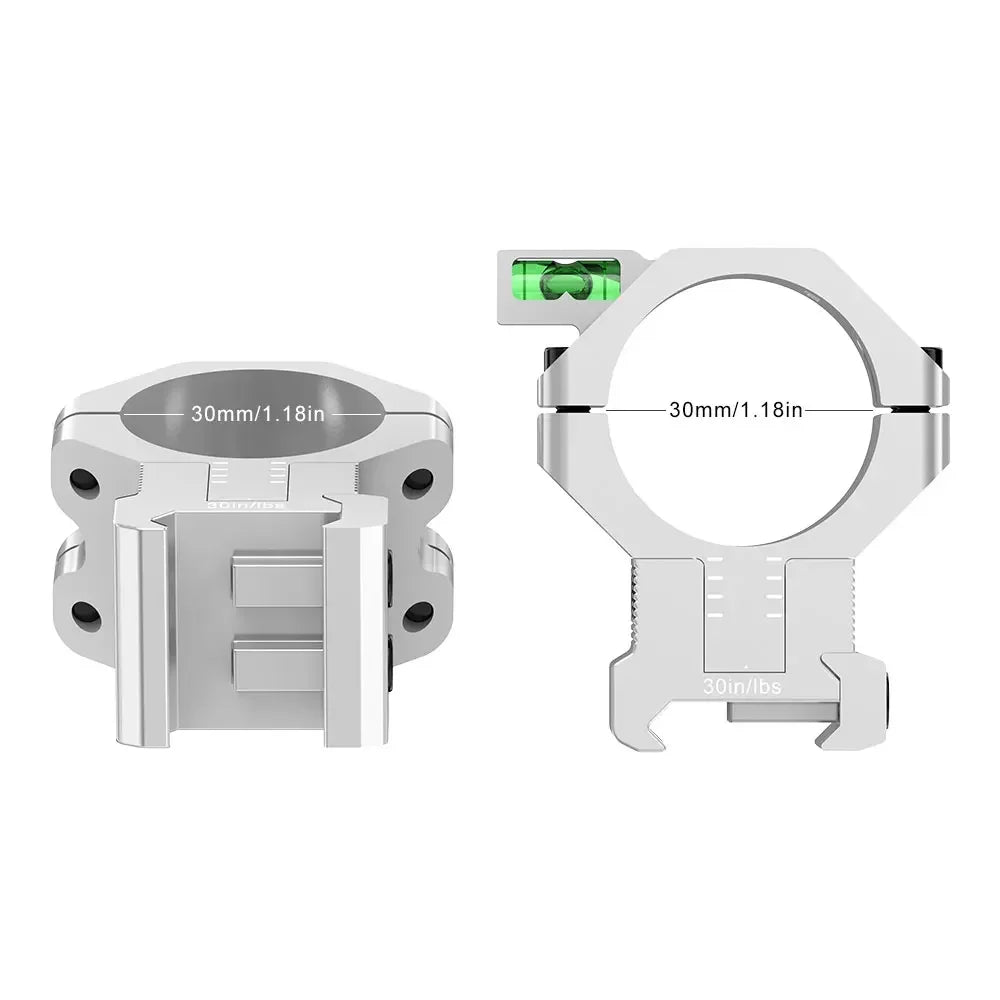 WestHunter Advanced Center Height Adjustable Picatinny Mount MOA and Elevation Adjust Bubble Level Rings for 34mm 30mm Tube