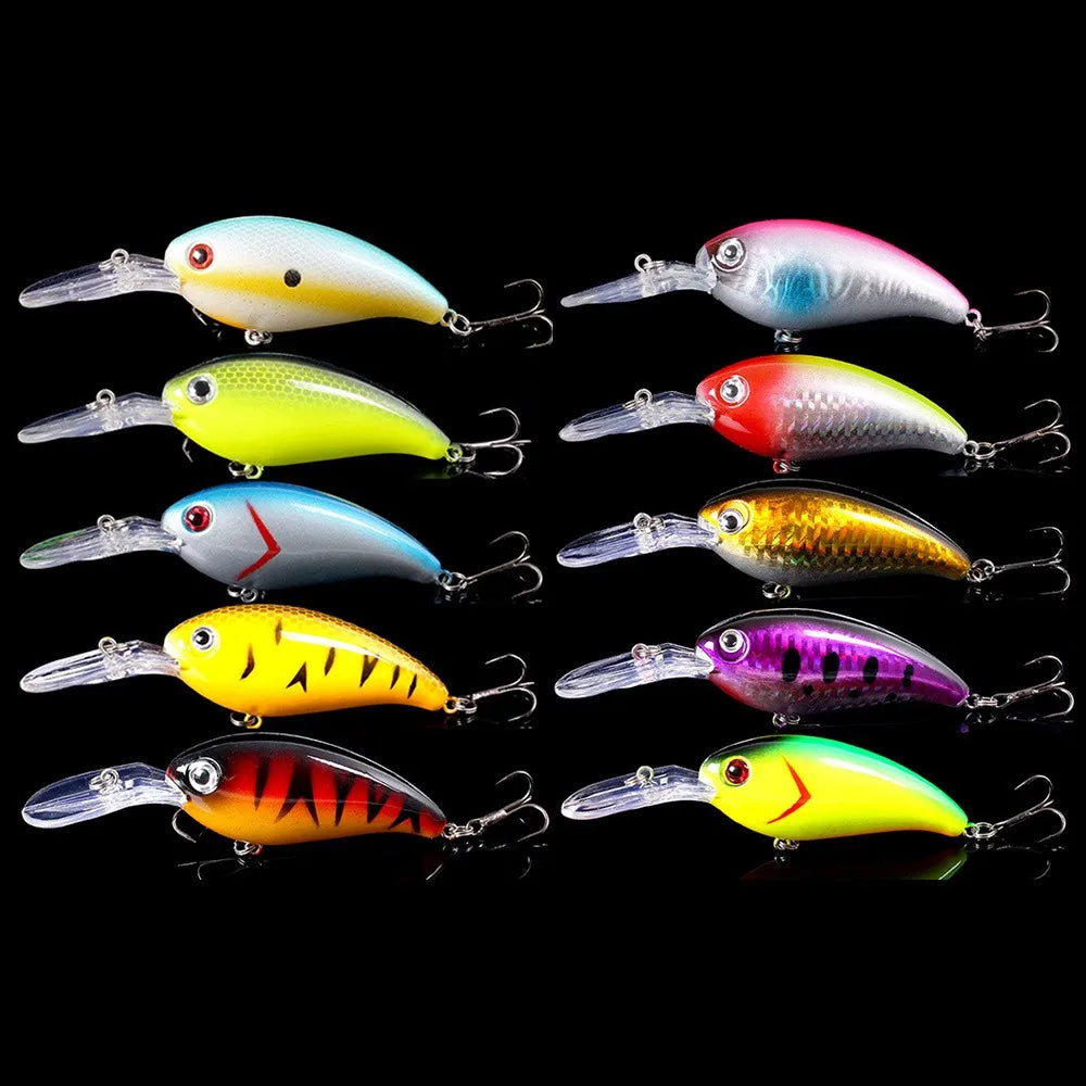 10pcs Minnow Fishing Lure Crankbait for Catching Bass Saltwater Fishing