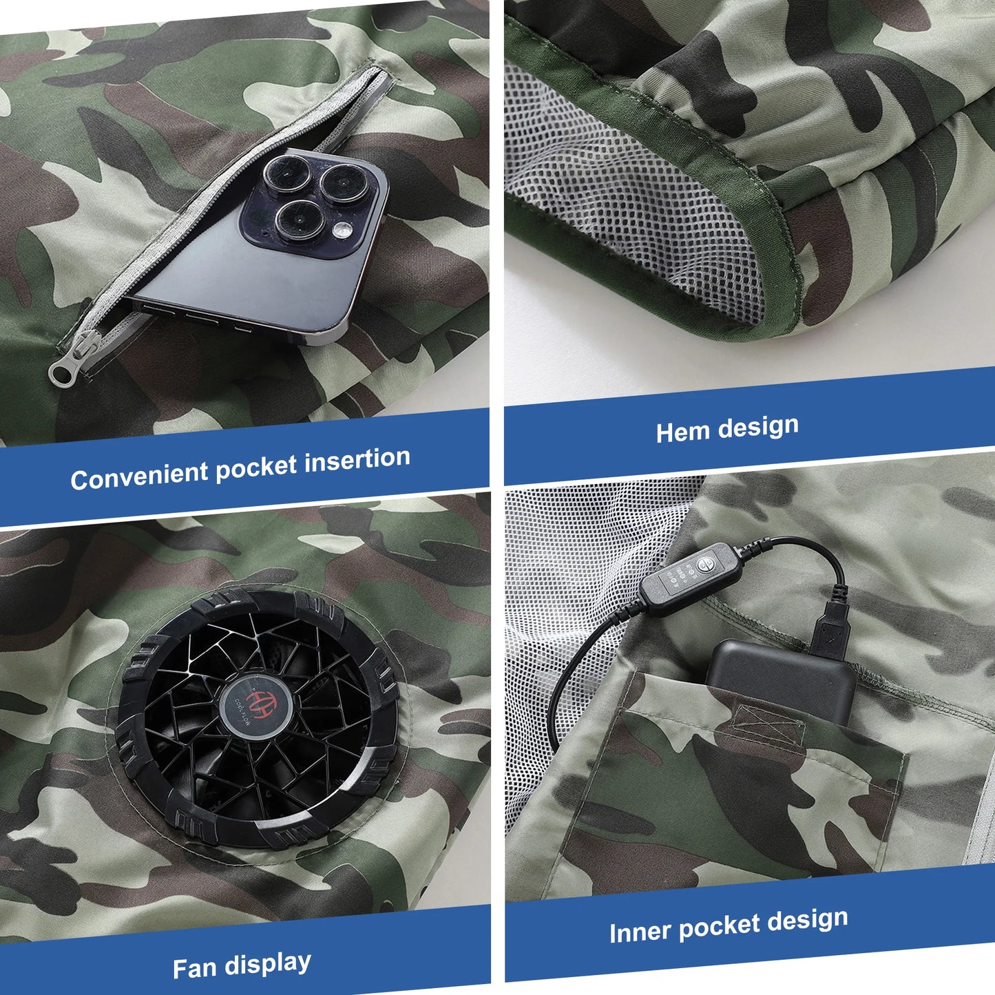 Electric Fan Vest Cool Vest Cooling Fan Vest Air-conditioned Clothes Hiking Cooling 13 Hours High Temperature Work Fishing Vest