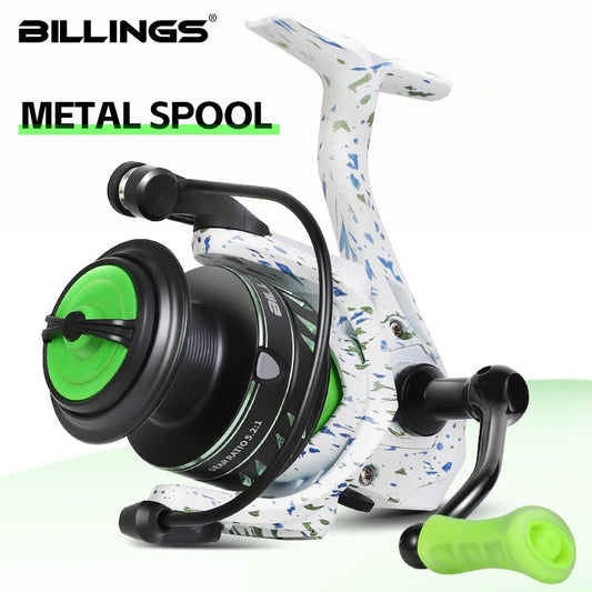 BILLINGS Spinning Reel 22LB Max Drag Professional Fishing Reels 4.7:1/5.2:1 Gear Ratio Heavy Metal Spool Ideal for Bass Trout Inshore Fishing