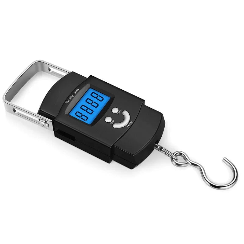 Portable Digital Hanging Luggage Scale, Multi-Unit Backlight LCD Hanging Scale Tare Function for Fishing Weighing