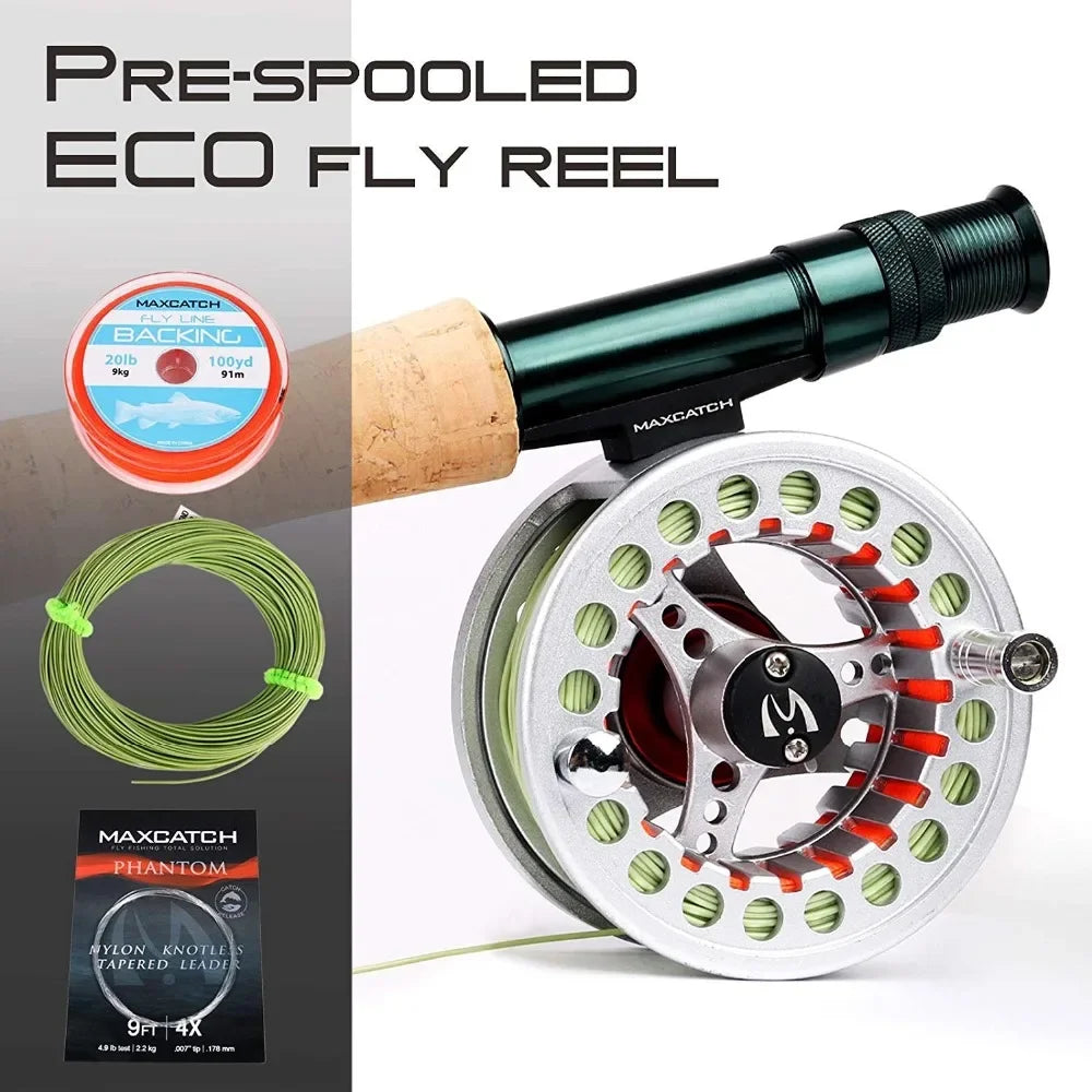 MAXIMUMCATCH ECO Fly Reel – Ultra-Light Large Arbor Aluminum 2-8WT with Manual Changeover | Precision Machined Fly Fishing Reel