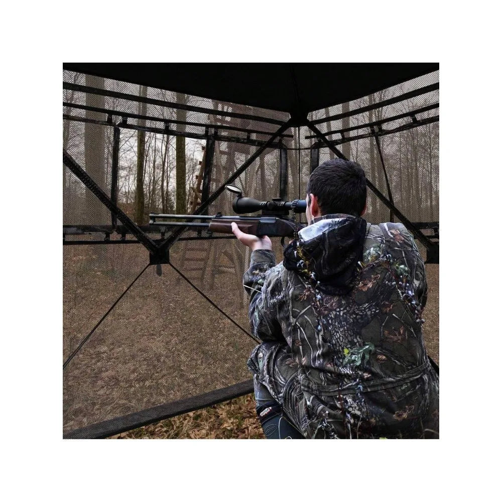 Universal Pop Up Hunting Blind Ground Tent for 2-3 Person Portable Easy Setup with Carry Bag Storage Pocket 360 Degree Camouflage Window Mesh Panels Realtree Xtra Pattern for Deer Turkey Waterfowl Shooting
