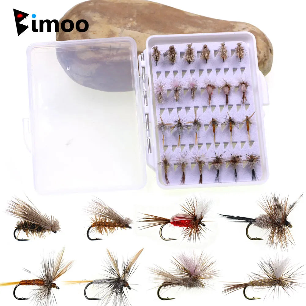 24pcs Dry Flies Set #14 Parachute Adams Dry Fly Elk Hair Caddis Dry Fly Red Humpy Dry Flies Kit Trout Grayling Fishing Lures