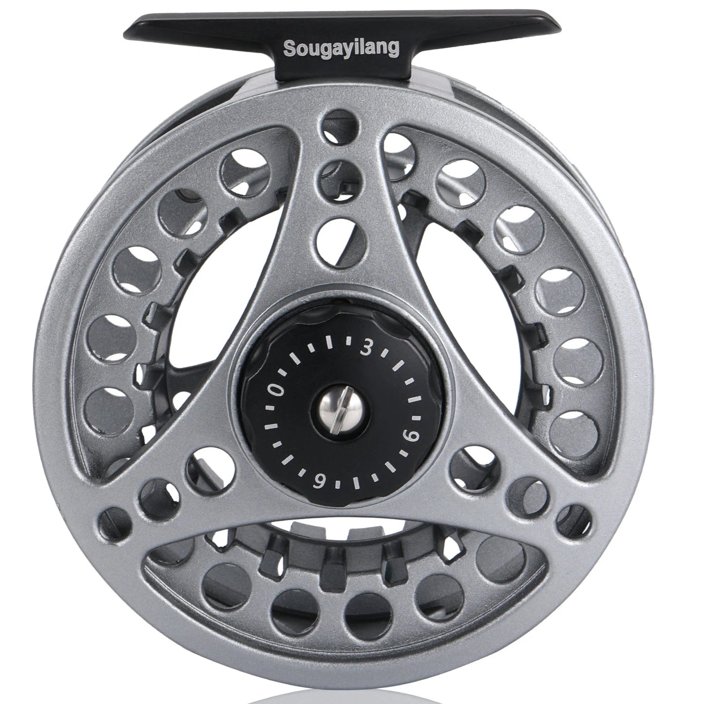 Sougayilang Multicolor Fly Fishing Reel CNC Aluminium Alloy Spool with Non-Slip Drag Knob Brake Disc for Better Fishing Pesca