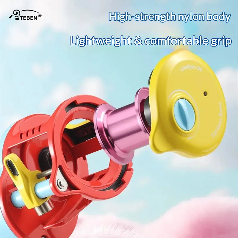 TEBEN Litespin Dc Baitcasting Fishing Reel Long Casting Anti Backlash Self Powered General Purpose Micro Lure Squeaky Anglers