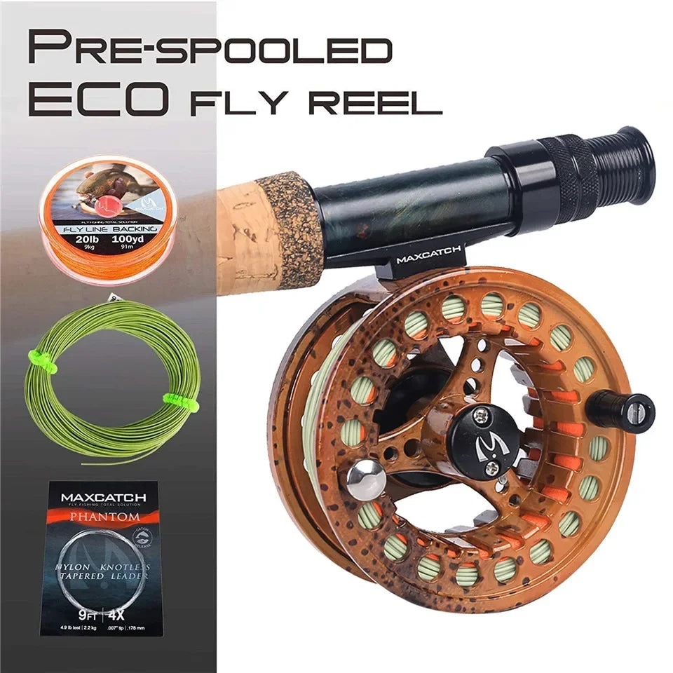 MAXIMUMCATCH ECO Fly Reel – Ultra-Light Large Arbor Aluminum 2-8WT with Manual Changeover | Precision Machined Fly Fishing Reel