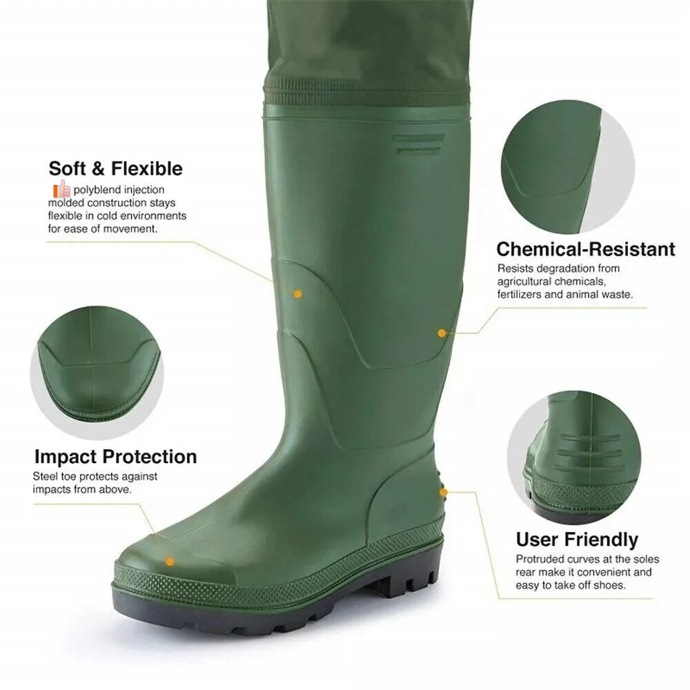 Night Cat Fishing Wader for Men Women Farm Working Waterproof Hunting Fishing Chest Wader with Boots Belt Breathable Lightweight