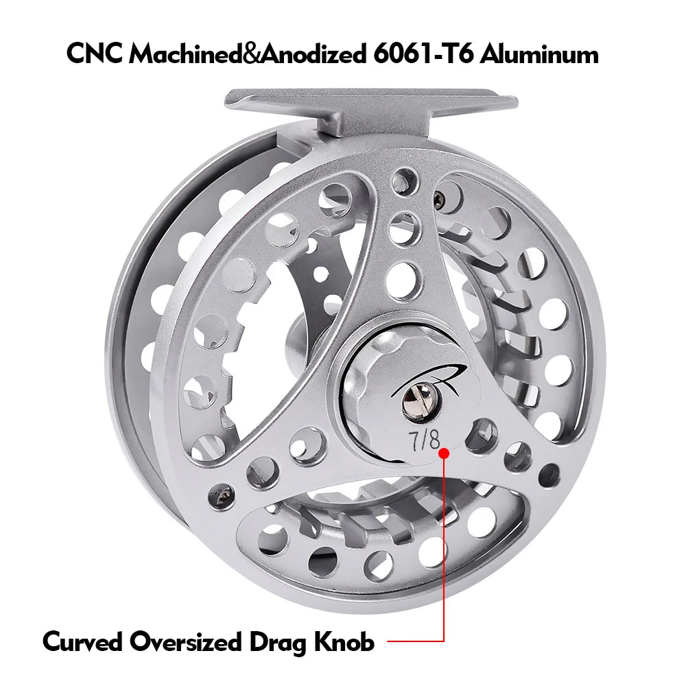 Full Metal Fly Fishing Reel Aluminum Alloy Body Reel with Machined 3/4 5/6 7/8 Fishing Fly Reel
