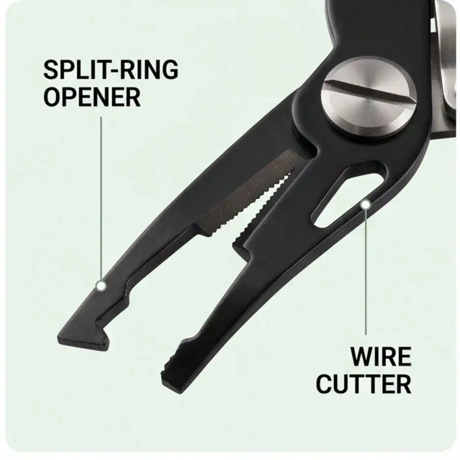 1PCS Black Fishing Pliers, With A Locking Mechanism, Ergonomic Handle, And High-Strength Reset Spring