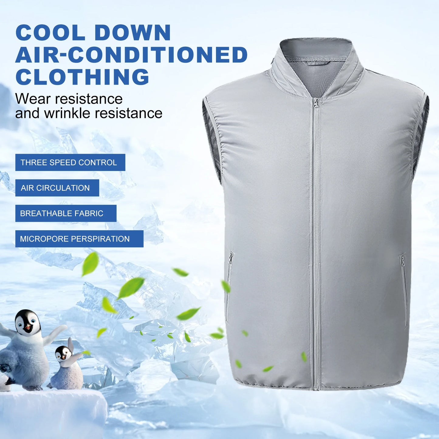 Electric Fan Vest Cool Vest Cooling Fan Vest Air-conditioned Clothes Hiking Cooling 13 Hours High Temperature Work Fishing Vest