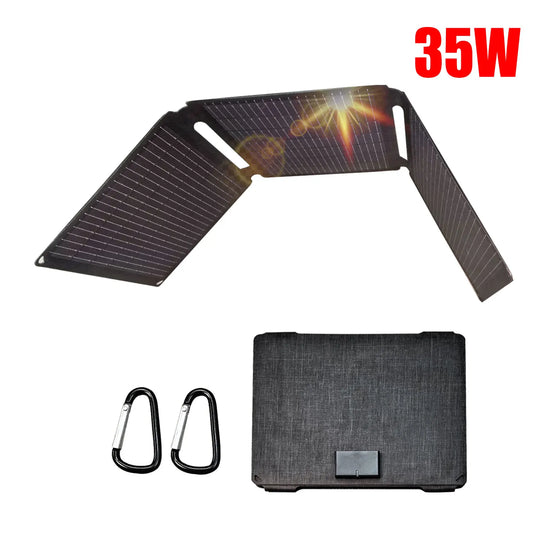35W 100W Portable Folding Solar Panel with 1 USB Port 1 Type C Fast Charge ETFE Solar Panel Foldable,For Outdoor Use,Phone charger,RV,Camping