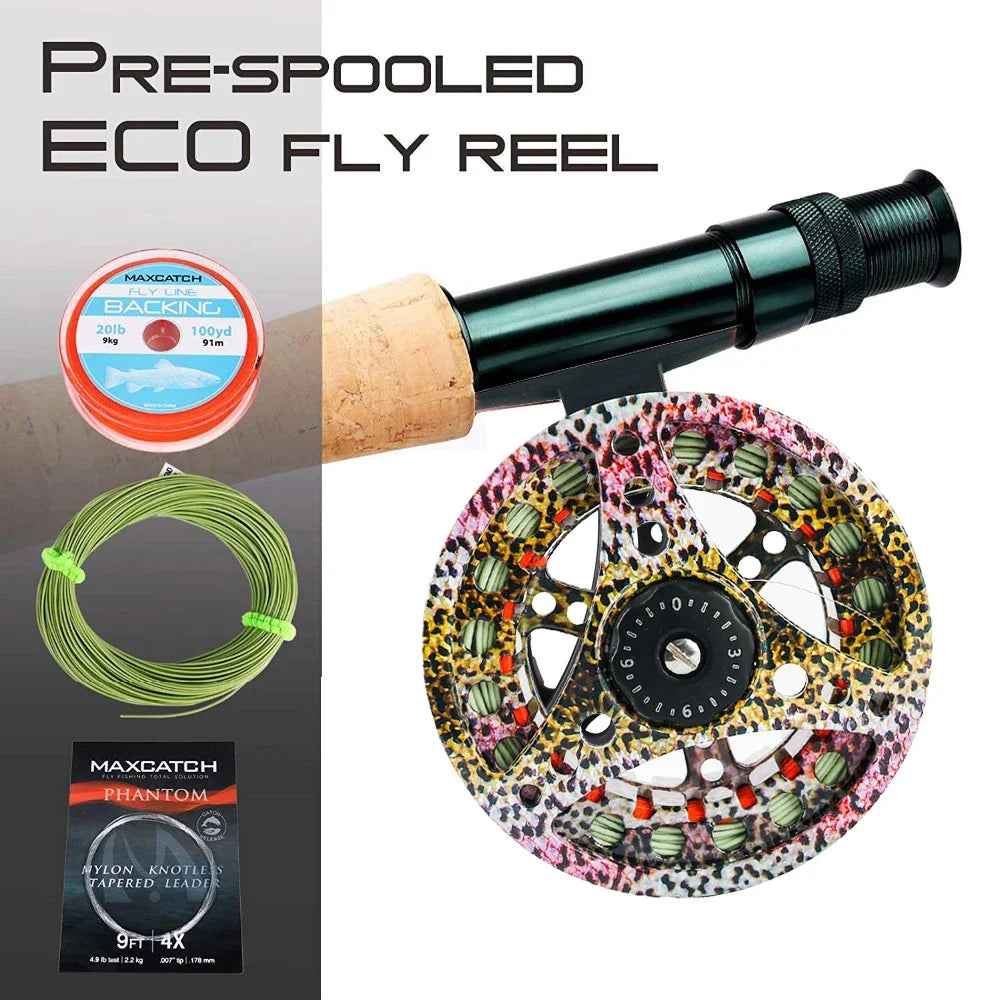MAXIMUMCATCH ECO Fly Reel – Ultra-Light Large Arbor Aluminum 2-8WT with Manual Changeover | Precision Machined Fly Fishing Reel