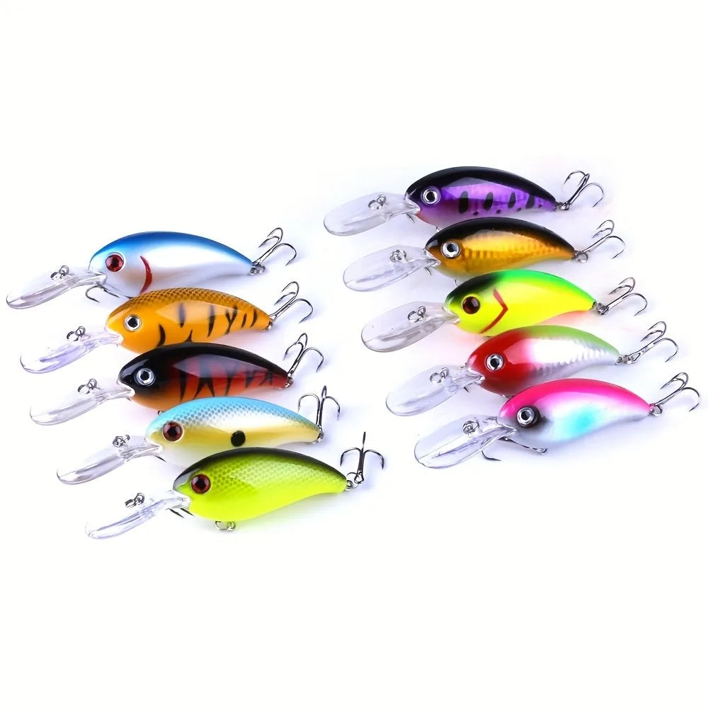 10pcs Minnow Fishing Lure Crankbait for Catching Bass Saltwater Fishing