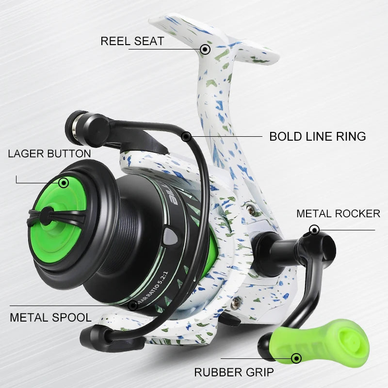 BILLINGS Spinning Reel 22LB Max Drag Professional Fishing Reels 4.7:1/5.2:1 Gear Ratio Heavy Metal Spool Ideal for Bass Trout Inshore Fishing