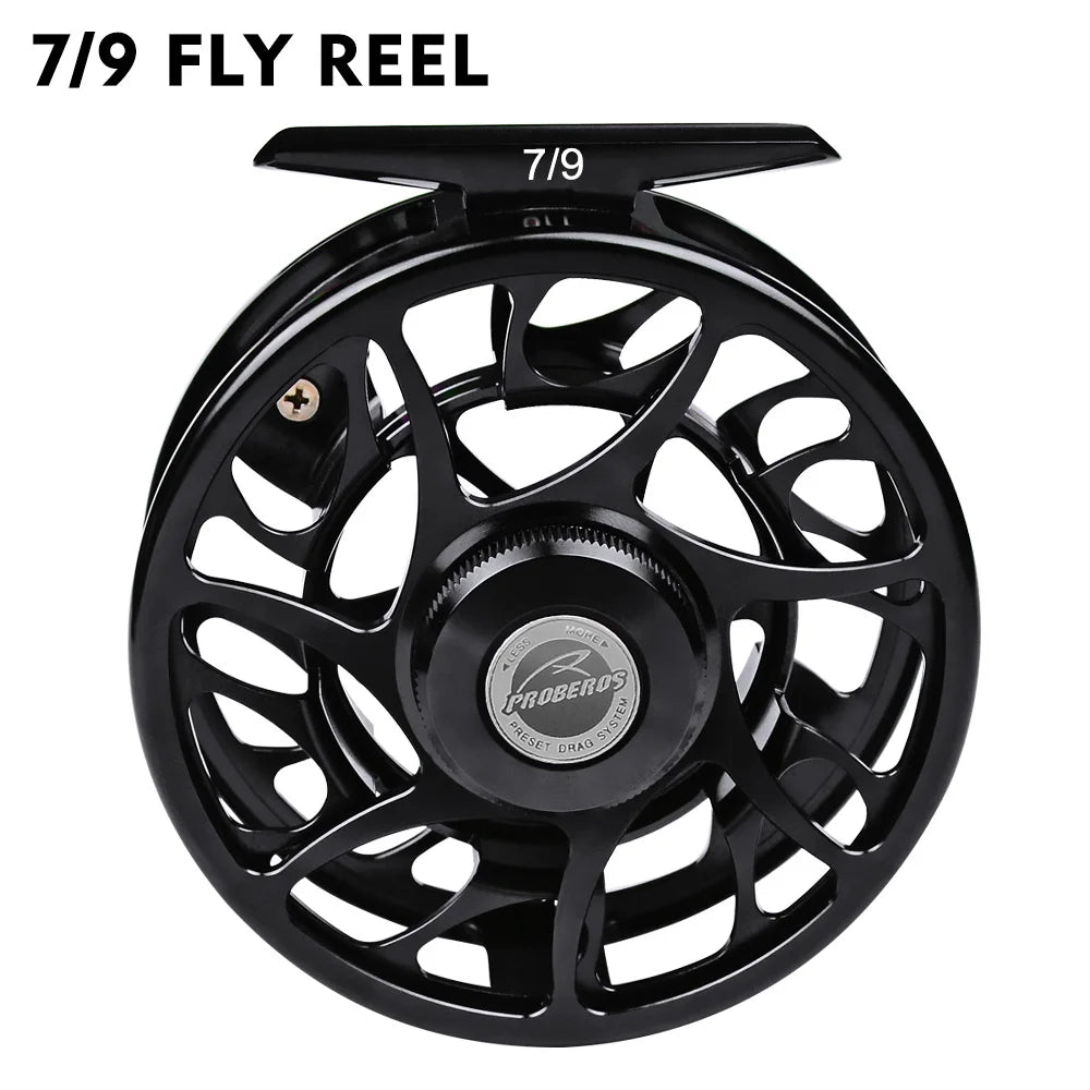PROBEROS 3+1BB Fly Fishing Wheel 3/4-5/6-7/8 WT Fly Fishing Reel Aluminum Fly Reel CNC Machine Cut Large Arbor Die Casting
