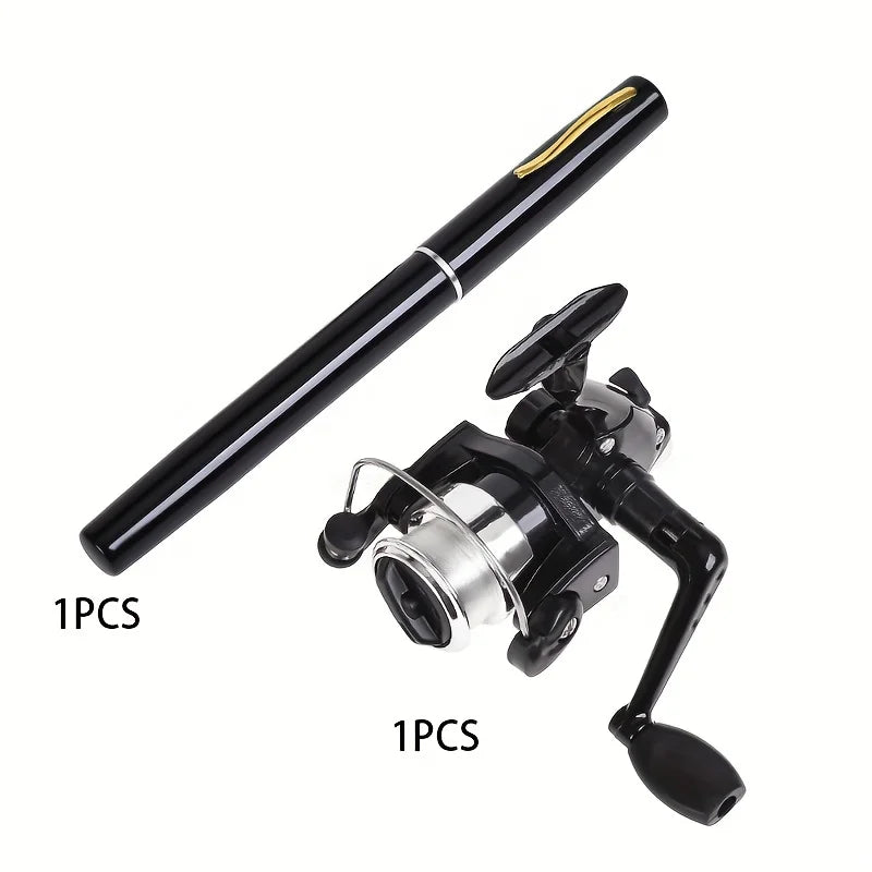 Pen Fishing Rod and Reel Combos Spinning Wheel Travel Rod Set 1M Mini Pocket Ice Rod with Reel for for Fly Fish Sea Saltwater