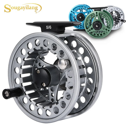 Sougayilang Fly Fishing Reel 5/6 7/8 High Die Casting Aluminium Alloy Spool Fly Fishing Reel Max Drag 11kg Fishing Tackle