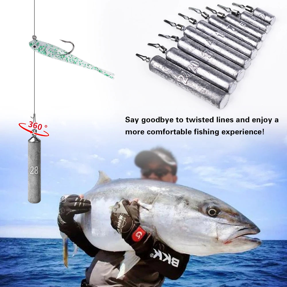 PROBEROS 20PCS Inverted Fishing Column Shaped Lead Drop Fishing Gear Anti-Hanging Bottom Fishing Perfect For Freshwater Fishing!