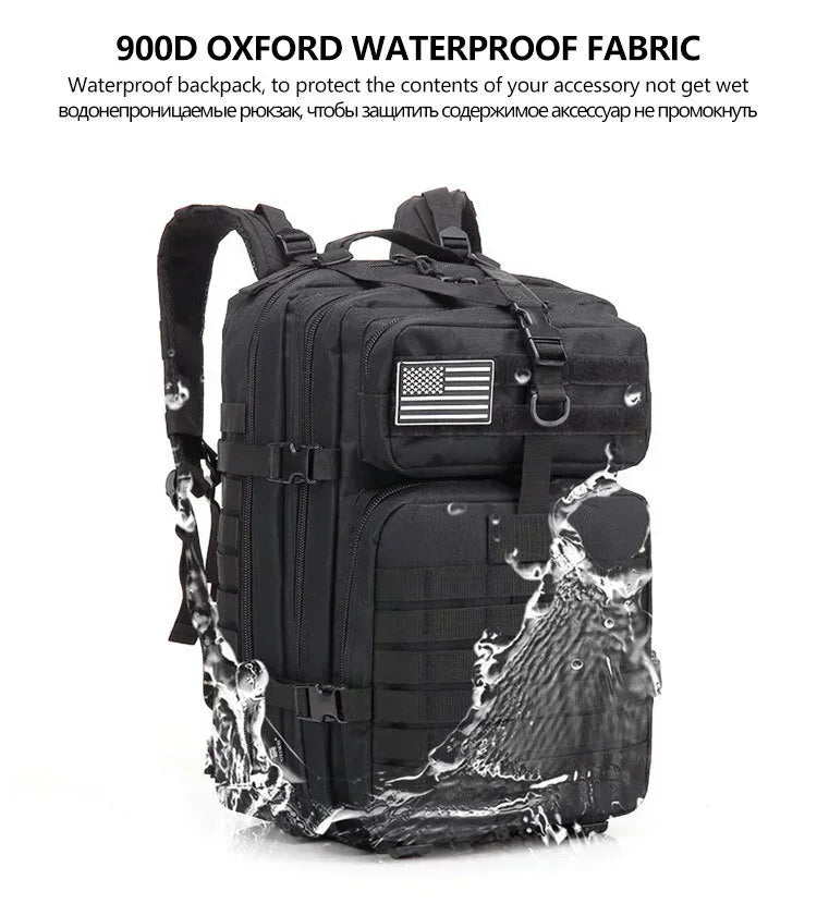45L Tactical Hunting Backpack Molle Camo Water Resistant Outdoor Field Bag Camping Hiking Trekking Bushcraft Survival Bug Out Bag Large Capacity Rucksack Daypack Men Women Hunters Durable Wear Resistant Heavy Duty Multi Pocke