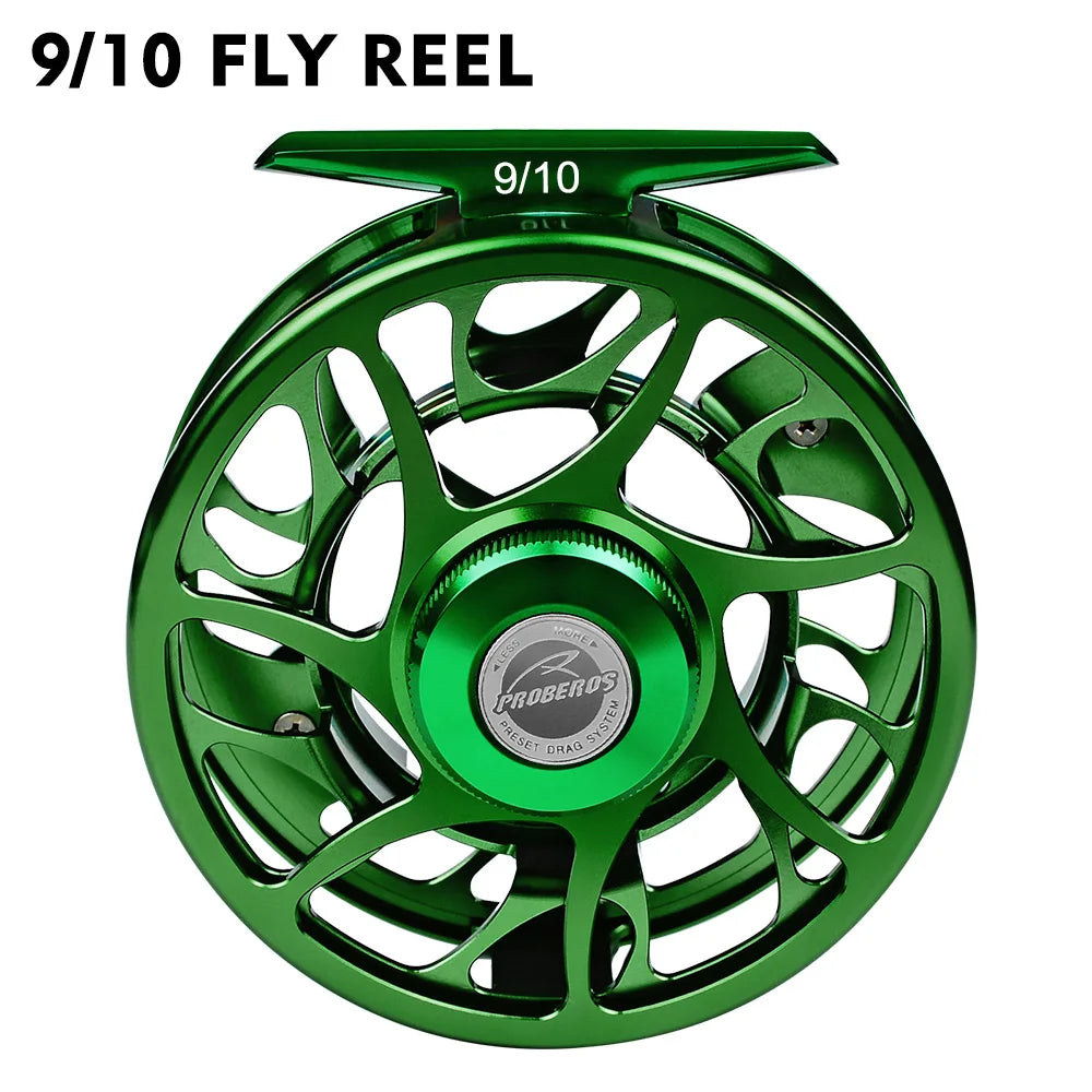 PROBEROS 3+1BB Fly Fishing Wheel 3/4-5/6-7/8 WT Fly Fishing Reel Aluminum Fly Reel CNC Machine Cut Large Arbor Die Casting