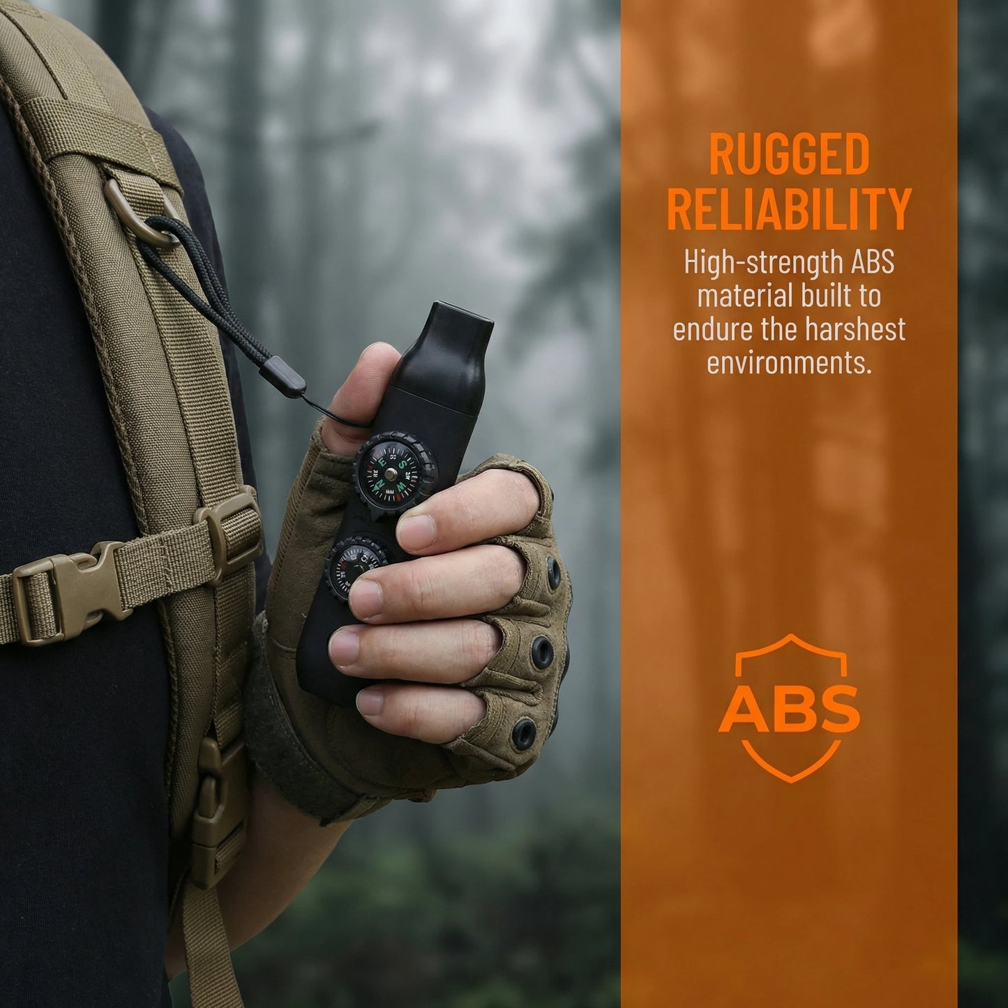 Emergency Survival Safety Whistle，Whistle for Kids with Lanyard,Compass,Thermometer,Ideal for Kayaking, Boating, Hiking, Camping
