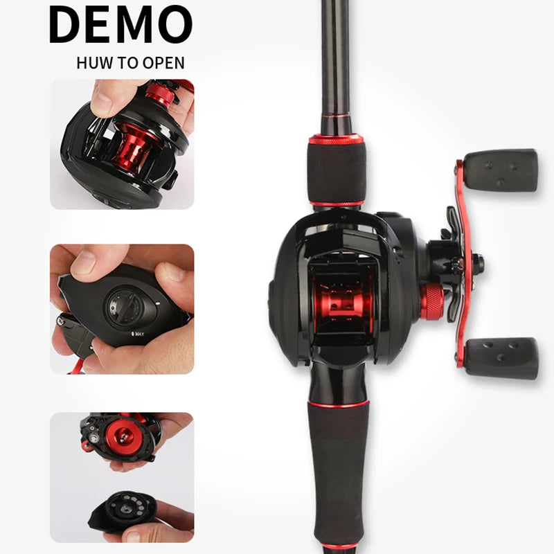 BILLINGS Baitcasting Reel 7.1:1 High Gear Ratio 5+1 Smooth Bearings 18LB Max Drag Professional Baitcaster Fishing Reels for Freshwater Saltwater