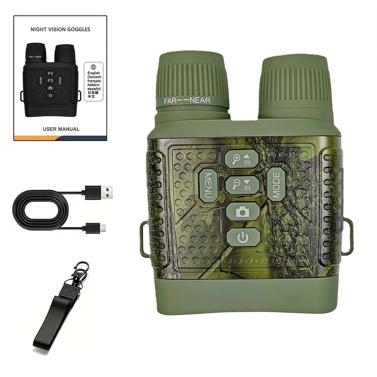 2.5K Digital Night Vision Monocular Camera 6X Digital Zoom Infrared Night Vision Goggles 800M Long Range View Rechargeable Night Vision Scope for Hunting Camping Wildlife Observation Security Surveillance