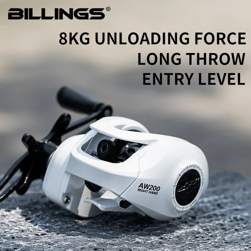 BILLINGS Baitcasting Reel 8KG Max Drag 6.3:1 Gear Ratio Magnetic Brake System Baitcaster Fishing Reel, Freshwater & Saltwater Casting Reel for Fishing