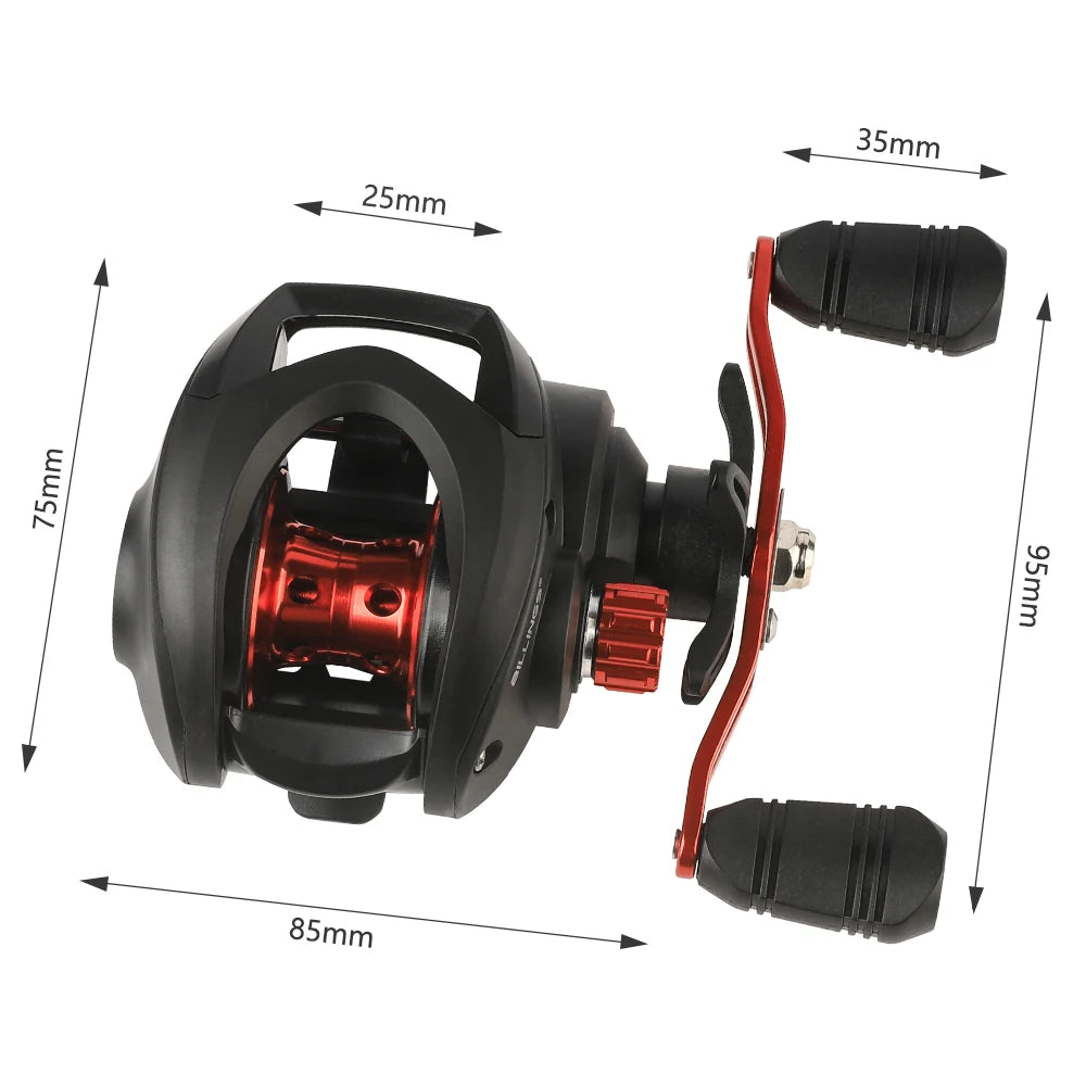 BILLINGS Baitcasting Reel 8KG Max Drag Baitcaster Fishing Reels 7.2:1 Gear Ratio Magnetic Brake System Casting Reel for Freshwater Saltwater Bass Trout Carp Fishing
