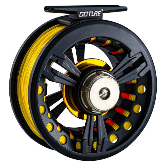 Goture Fly Fishing Reel with Line Combo 5/6 7/8wt Trout Fly Reel Large Arbor Die Casting Fishing Reel Aluminum Alloy Pre-Loaded