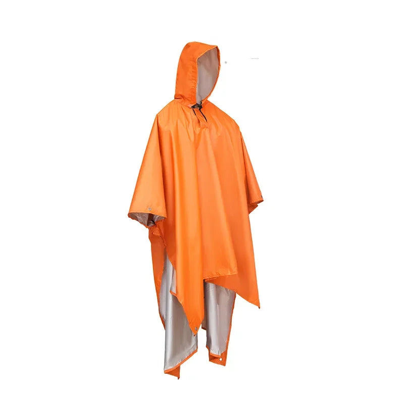 1PC Camo Waterproof Rain Poncho Hooded Raincoat for Camping Hiking Fishing Hunting Trekking Outdoor Emergency Cloak Cover Men Women Unisex