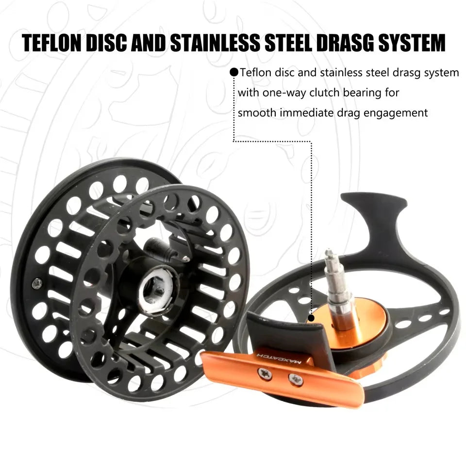 MAXIMUMCATCH ECO Fly Reel – Ultra-Light Large Arbor Aluminum 2-8WT with Manual Changeover | Precision Machined Fly Fishing Reel