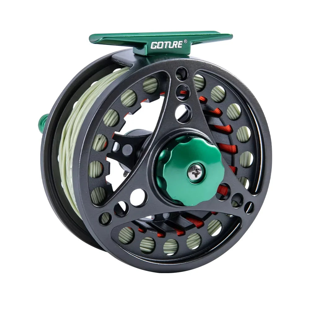 Goture CNC-Fly Fishing Reel with Main Line （WF5 WF6）Set High DIE-CAST Aluminium Alloy 5/6 Fly Wheel Outdoor Fishing Accessories