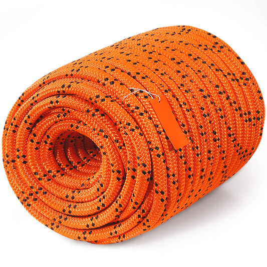 SucceBuy 220ft Dual-Weave Polyester Rope 48-Strand Outdoor Accessories Emergency Cord for Camping Swinging Rappelling Rescue