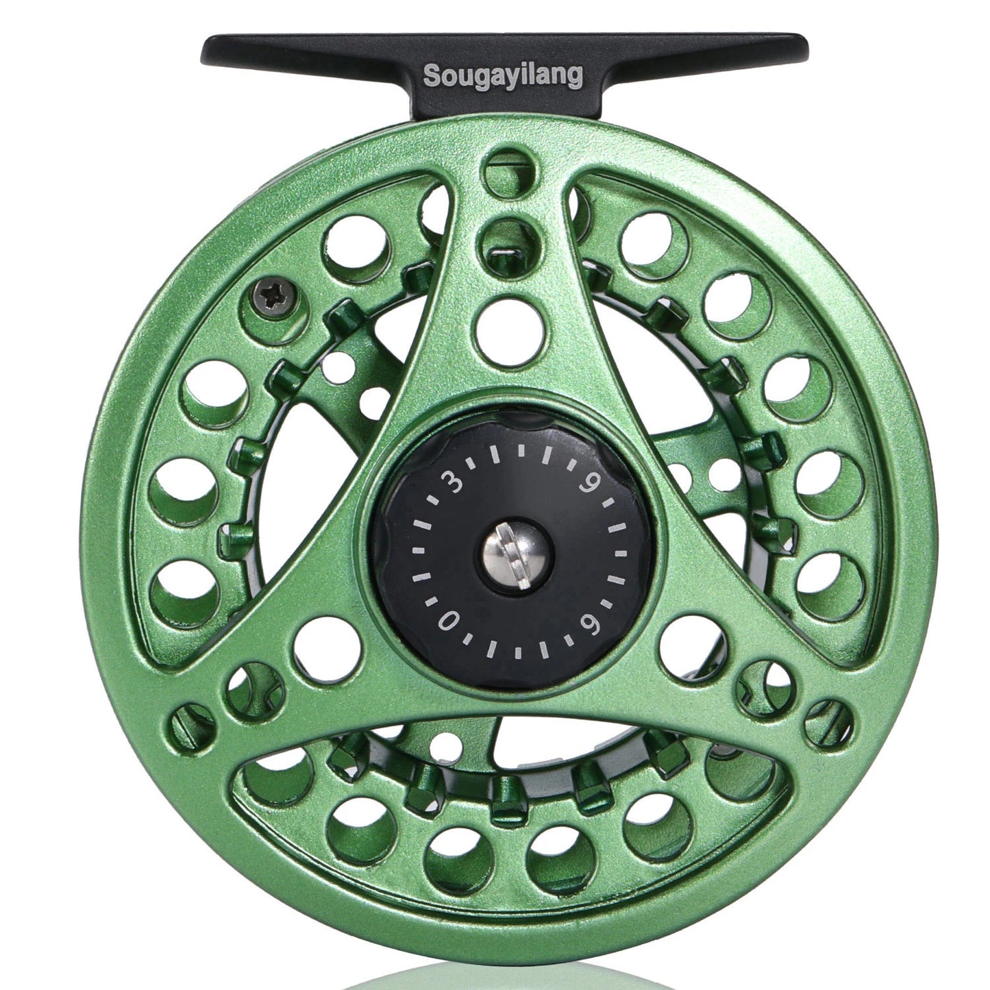 Sougayilang Multicolor Fly Fishing Reel CNC Aluminium Alloy Spool with Non-Slip Drag Knob Brake Disc for Better Fishing Pesca