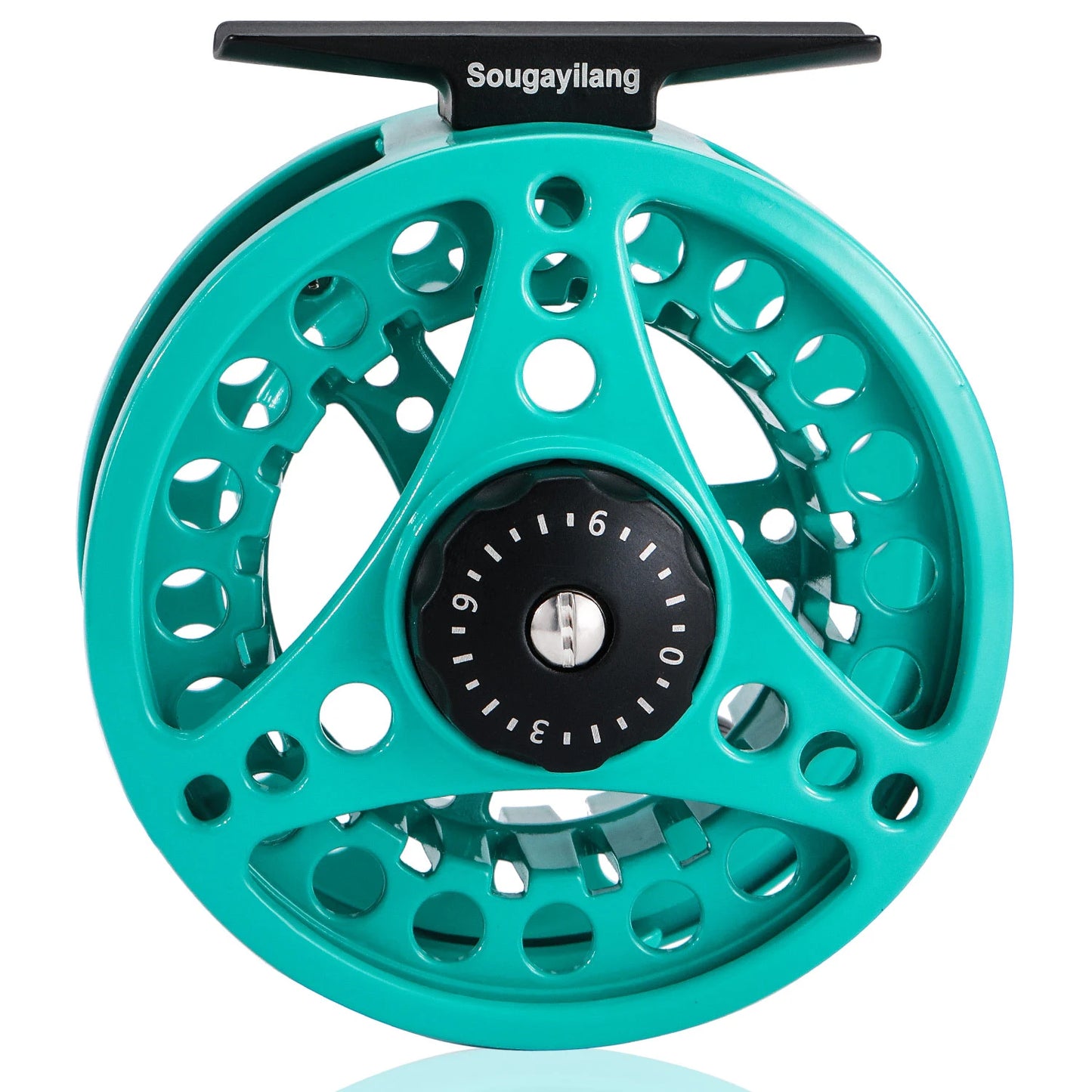 Sougayilang Multicolor Fly Fishing Reel CNC Aluminium Alloy Spool with Non-Slip Drag Knob Brake Disc for Better Fishing Pesca