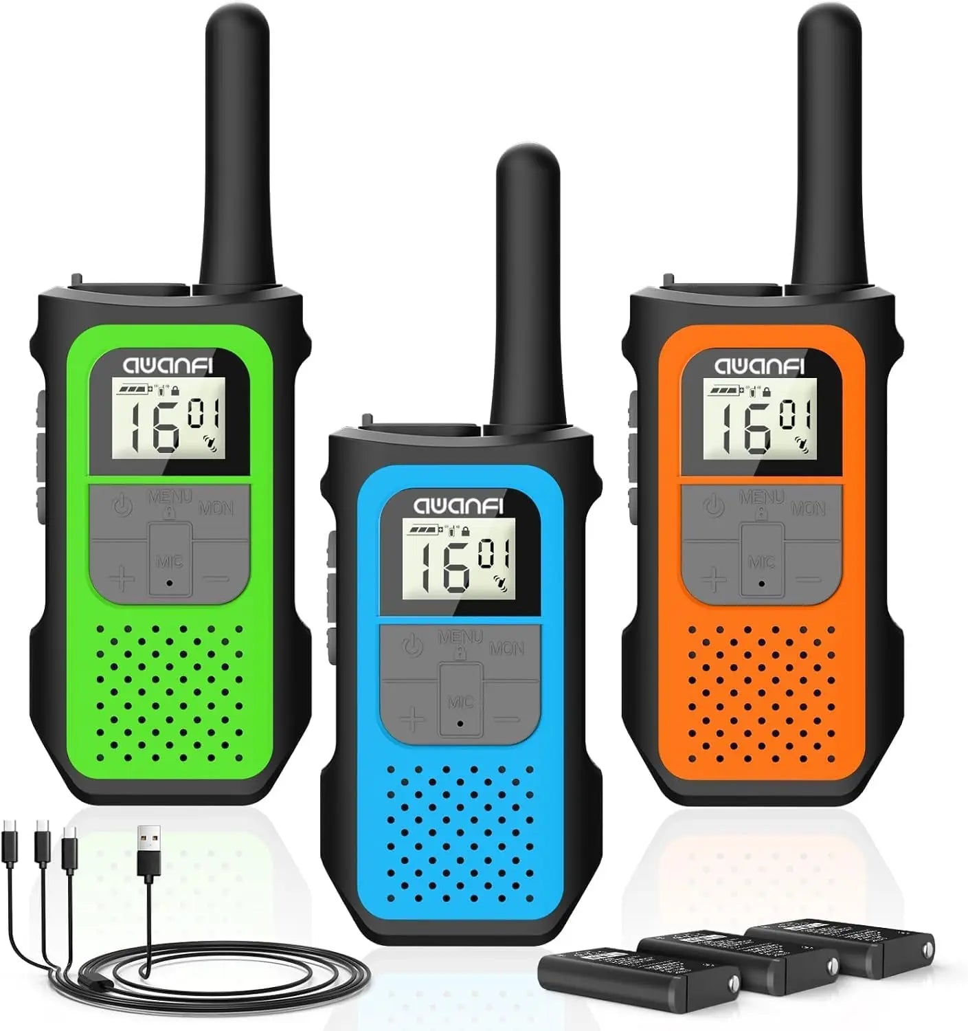 2/3/4 Pack Walkie Talkies for Adults and Kids, Long Range Rechargeable 2 Way Radios with VOX for Camping Hiking Cycling