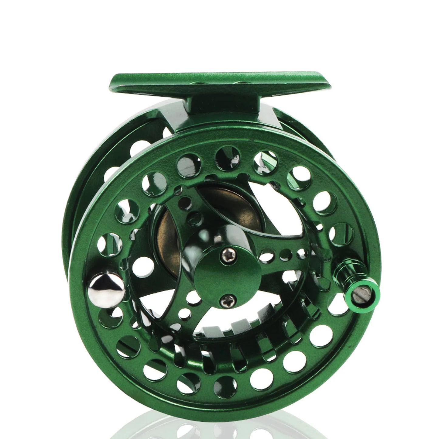 Sougayilang Multicolor Fly Fishing Reel CNC Aluminium Alloy Spool with Non-Slip Drag Knob Brake Disc for Better Fishing Pesca