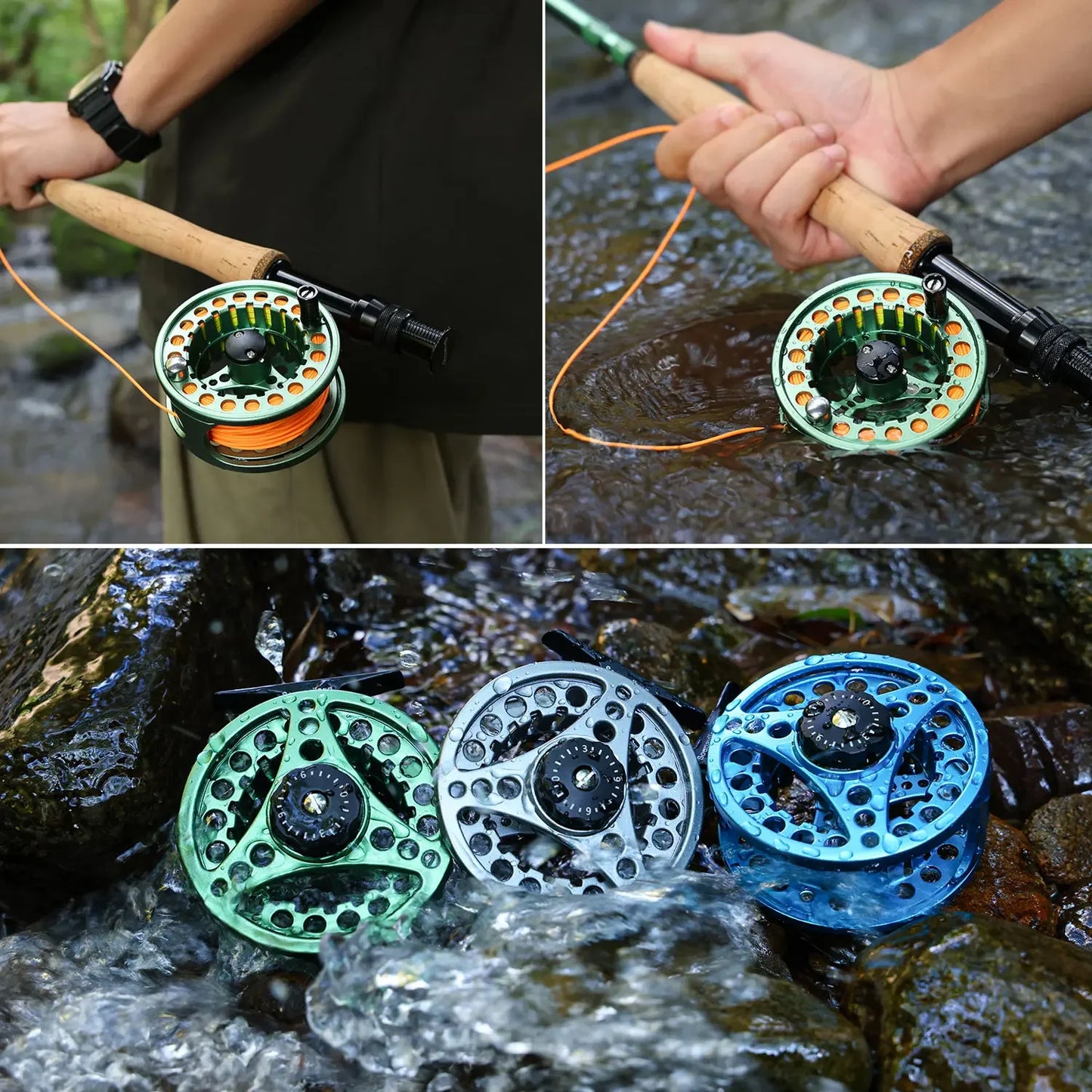 Sougayilang Fly Fishing Reel 5/6 7/8 High Die Casting Aluminium Alloy Spool Fly Fishing Reel Max Drag 11kg Fishing Tackle
