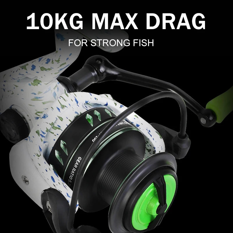 BILLINGS Spinning Reel 22LB Max Drag Professional Fishing Reels 4.7:1/5.2:1 Gear Ratio Heavy Metal Spool Ideal for Bass Trout Inshore Fishing