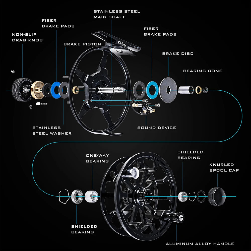 Star Fly Fishing Reel Line Wheel Aluminum Alloy FA3/4 FA5/6 FA7/8 Front Fishing Reel Gear Equipment Goods Accessory