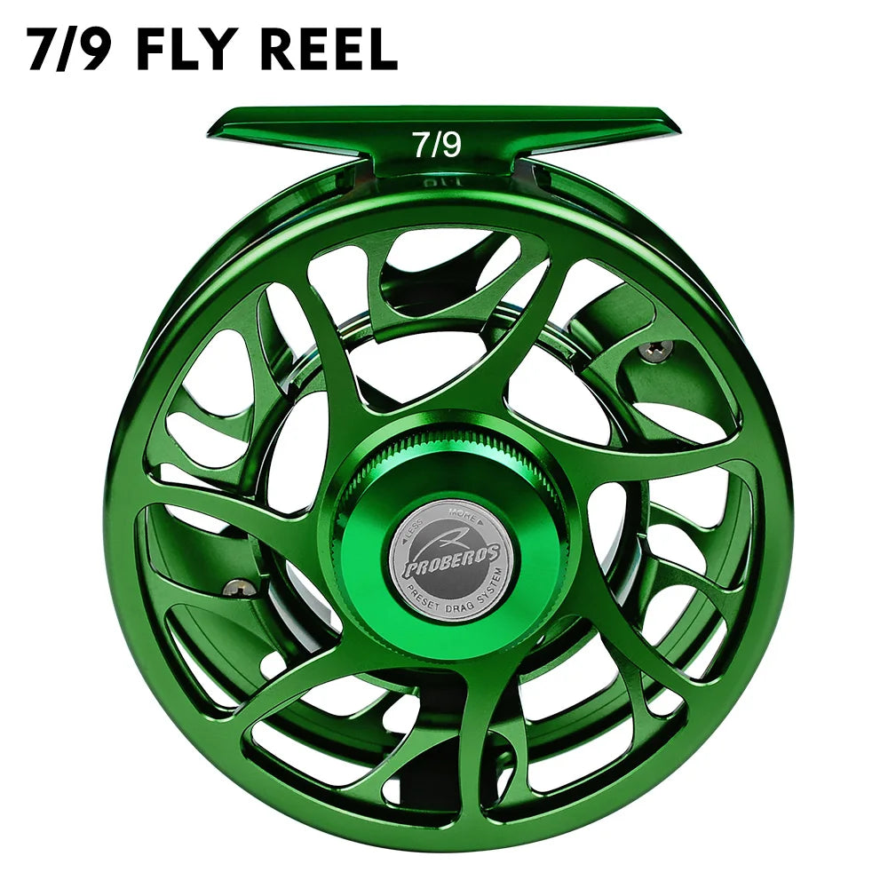 PROBEROS 3+1BB Fly Fishing Wheel 3/4-5/6-7/8 WT Fly Fishing Reel Aluminum Fly Reel CNC Machine Cut Large Arbor Die Casting