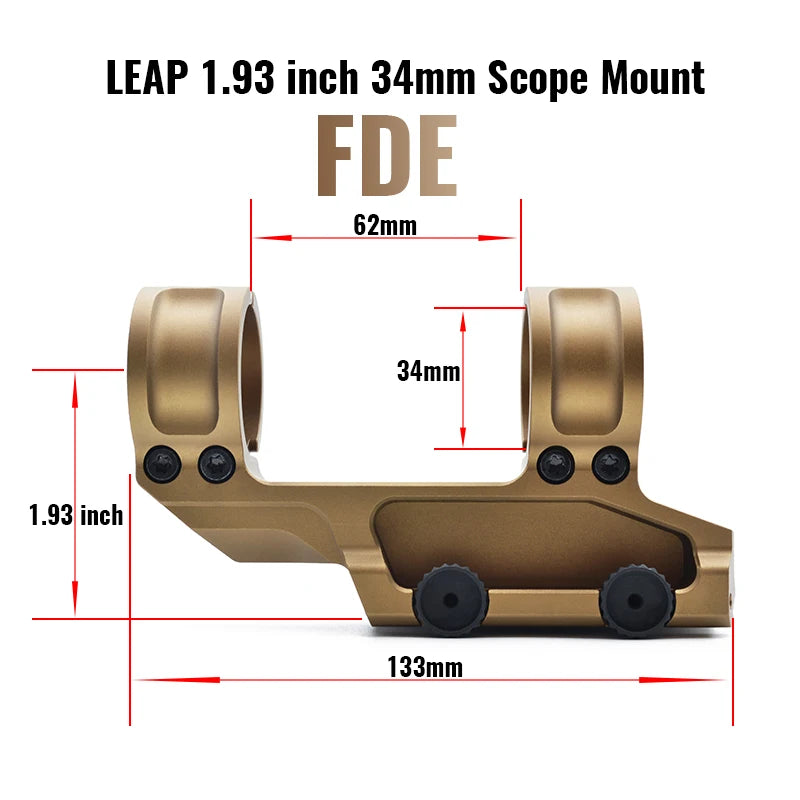 SCALAR Type LEAP 1.57 1.93 30mm 34mm Scope Mount  Scope Rings 20mm Picatinny Rail Base Hunting and Airsoft Accessary